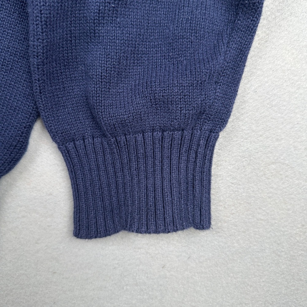 Kenneth Cole Reaction Mens XL Navy Blue Grey Stripe 1/4 Zip Cotton Sweater - Picture 6 of 11